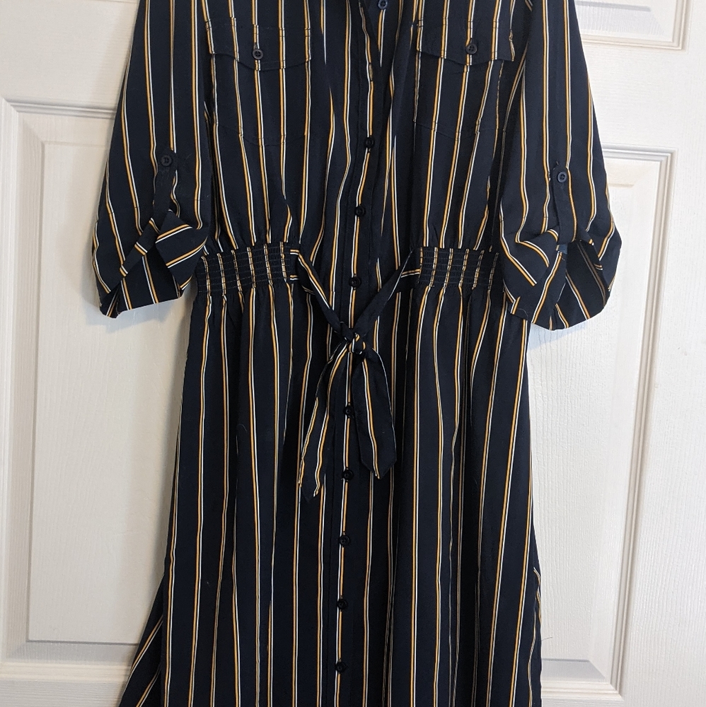 Millennium Shirt Dress - Navy